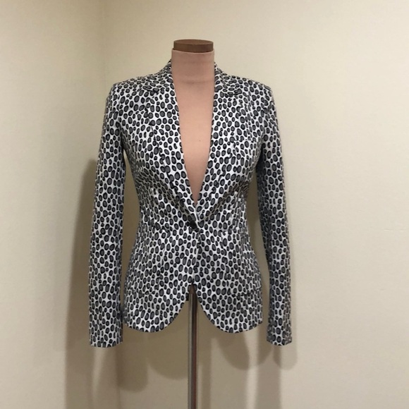 Rachel Zoe Blazer Jacket Size 0 Gray Animal Print - Picture 2 of 13